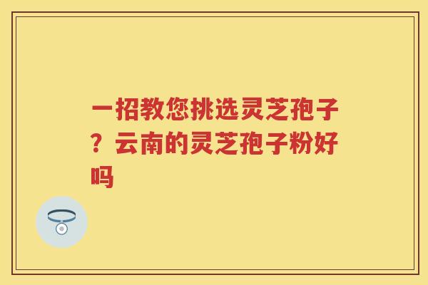 一招教您挑选灵芝孢子?云南的灵芝孢子粉好吗 一招教您挑选灵芝孢子?云南的灵芝孢子粉好吗