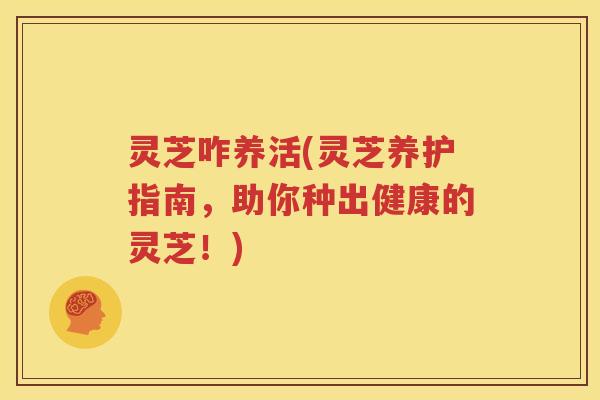 灵芝咋养活(灵芝养护指南，助你种出健康的灵芝！)