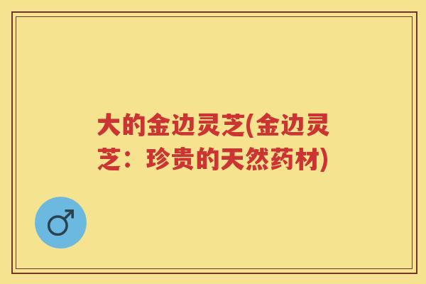 大的金边灵芝(金边灵芝:珍贵的天然药材) 大的金边灵芝(金边灵芝:珍贵的天然药材)