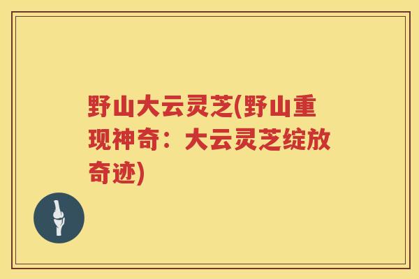 野山大云灵芝(野山重现神奇：大云灵芝绽放奇迹)