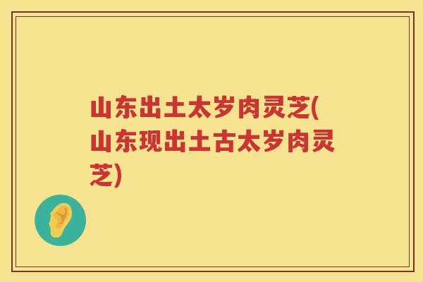 山东出土太岁肉灵芝(山东现出土古太岁肉灵芝)
