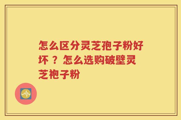 怎么区分灵芝孢子粉好坏 ？怎么选购破壁灵芝袍子粉