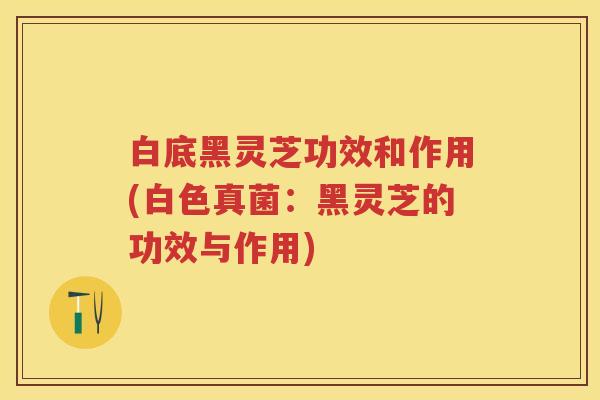 白底黑灵芝功效和作用(白色真菌：黑灵芝的功效与作用)