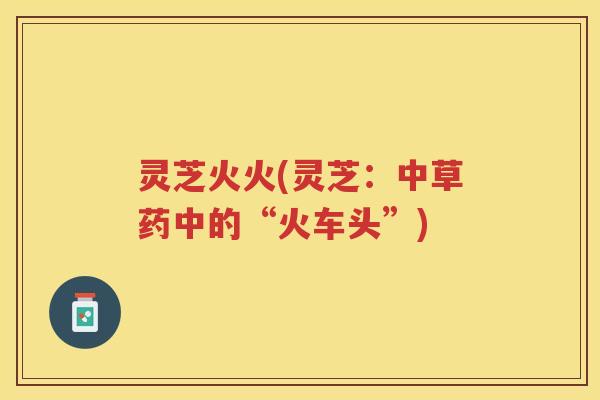 灵芝火火(灵芝：中草药中的“火车头”)