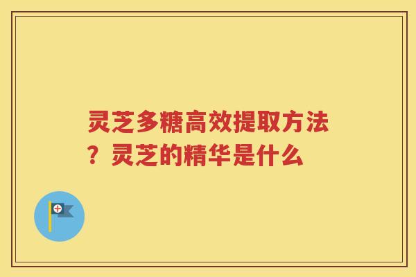 灵芝多糖高效提取方法?灵芝的精华是什么 灵芝多糖高效提取方法?灵芝的精华是什么