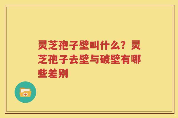 灵芝孢子壁叫什么？灵芝孢子去壁与破壁有哪些差别