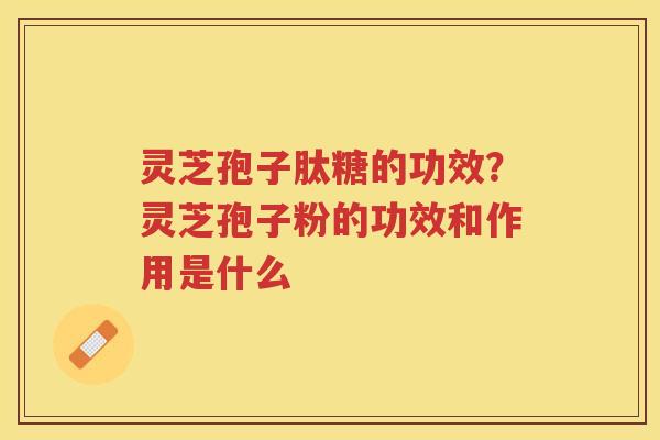 灵芝孢子肽糖的功效？灵芝孢子粉的功效和作用是什么
