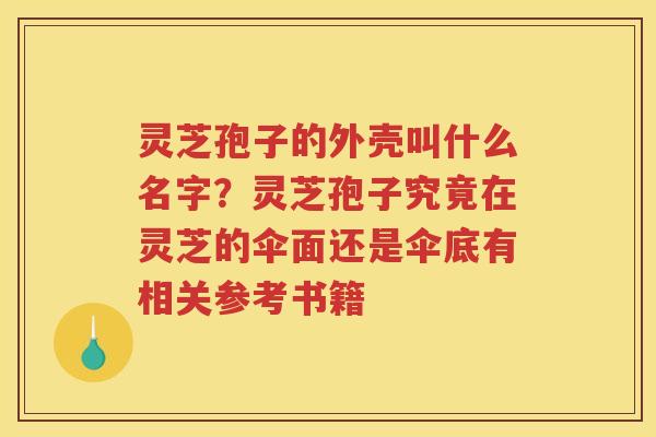 灵芝孢子的外壳叫什么名字?灵芝孢子究竟在灵芝的伞面还是伞底有相关参考书籍 灵芝孢子的外壳叫什么名字?灵芝孢子究竟在灵芝的伞面还是伞底有相关参考书籍
