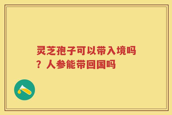 灵芝孢子可以带入境吗？人参能带回国吗