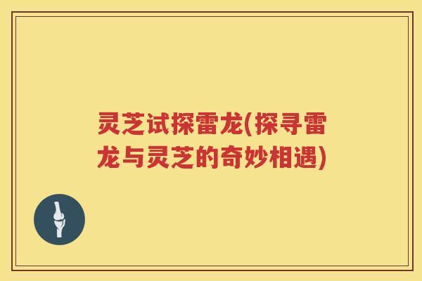 灵芝试探雷龙(探寻雷龙与灵芝的奇妙相遇)