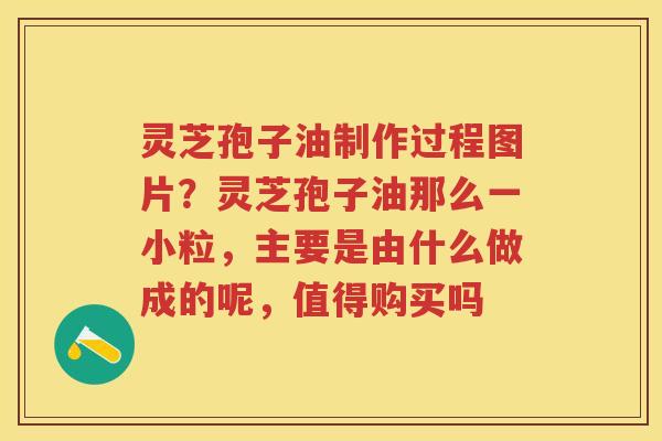 灵芝孢子油制作过程图片？灵芝孢子油那么一小粒，主要是由什么做成的呢，值得购买吗
