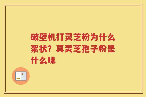 破壁机打灵芝粉为什么絮状？真灵芝孢子粉是什么味