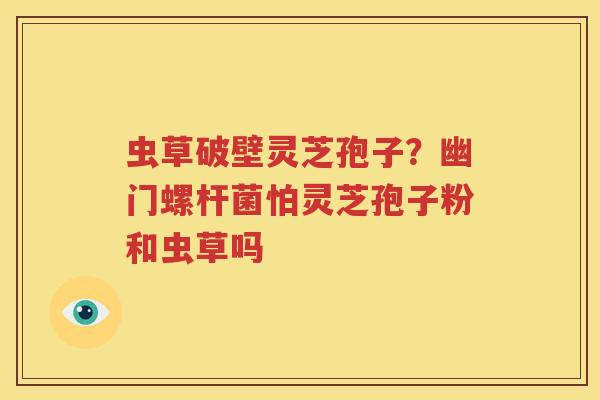 虫草破壁灵芝孢子？幽门螺杆菌怕灵芝孢子粉和虫草吗