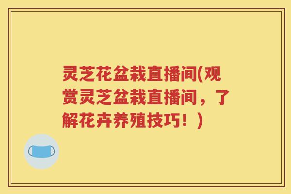 灵芝花盆栽直播间(观赏灵芝盆栽直播间,了解花卉养殖技巧!) 灵芝花盆栽直播间(观赏灵芝盆栽直播间,了解花卉养殖技巧!)