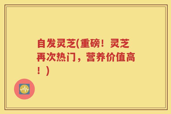 自发灵芝(重磅!灵芝再次热门,营养价值高!) 自发灵芝(重磅!灵芝再次热门,营养价值高!)