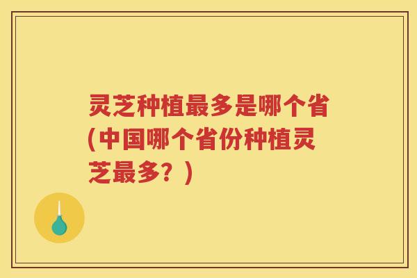 灵芝种植多是哪个省(中国哪个省份种植灵芝多？)