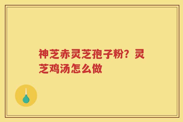 神芝赤灵芝孢子粉？灵芝鸡汤怎么做
