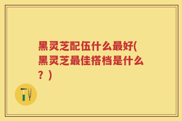 黑灵芝配伍什么好(黑灵芝佳搭档是什么?) 黑灵芝配伍什么好(黑灵芝佳搭档是什么?)