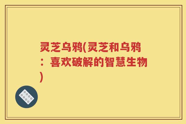 灵芝乌鸦(灵芝和乌鸦：喜欢破解的智慧生物)