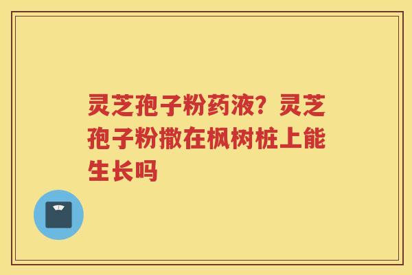 灵芝孢子粉药液？灵芝孢子粉撒在枫树桩上能生长吗