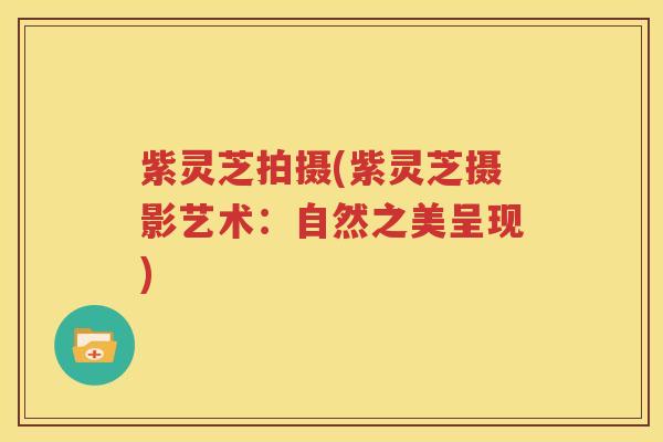 紫灵芝拍摄(紫灵芝摄影艺术：自然之美呈现)