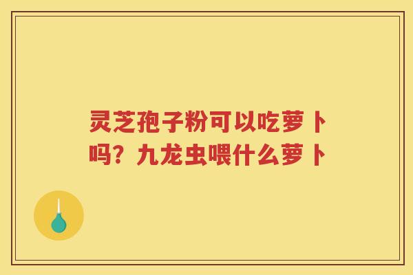 灵芝孢子粉可以吃萝卜吗？九龙虫喂什么萝卜