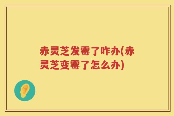赤灵芝发霉了咋办(赤灵芝变霉了怎么办)