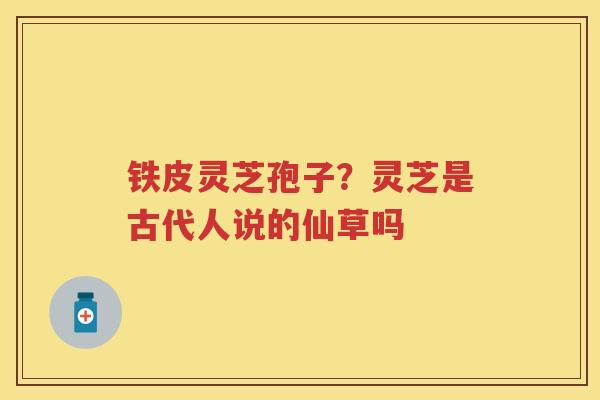 铁皮灵芝孢子？灵芝是古代人说的仙草吗