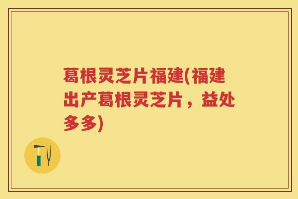 葛根灵芝片福建(福建出产葛根灵芝片,益处多多) 葛根灵芝片福建(福建出产葛根灵芝片,益处多多)