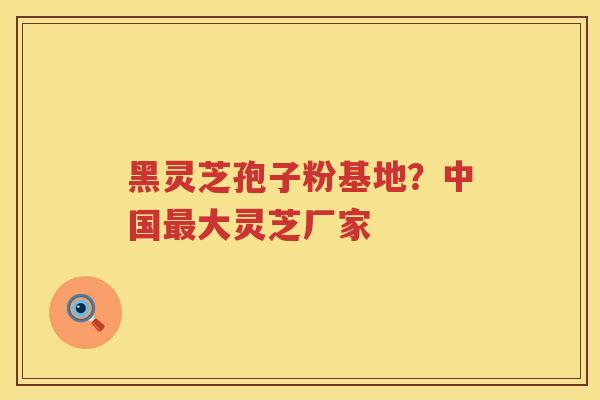 黑灵芝孢子粉基地？中国大灵芝厂家