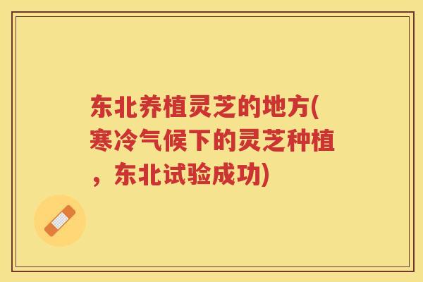 东北养植灵芝的地方(寒冷气候下的灵芝种植，东北试验成功)