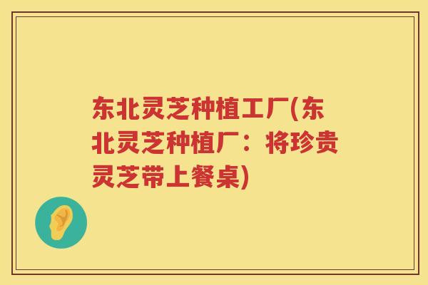 东北灵芝种植工厂(东北灵芝种植厂:将珍贵灵芝带上餐桌) 东北灵芝种植工厂(东北灵芝种植厂:将珍贵灵芝带上餐桌)