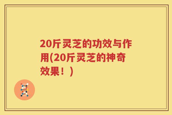 20斤灵芝的功效与作用(20斤灵芝的神奇效果！)