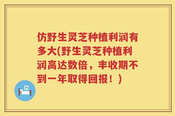 仿野生灵芝种植利润有多大(野生灵芝种植利润高达数倍，丰收期不到一年取得回报！)