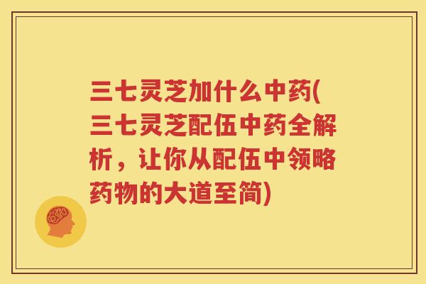 三七灵芝加什么(三七灵芝配伍全解析，让你从配伍中领略的大道至简)