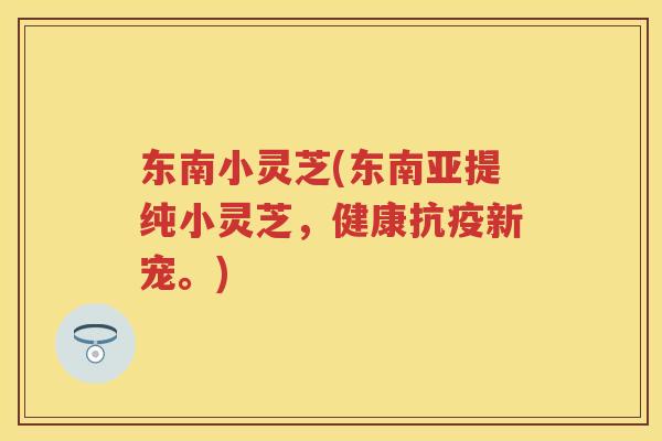 东南小灵芝(东南亚提纯小灵芝，健康抗疫新宠。)