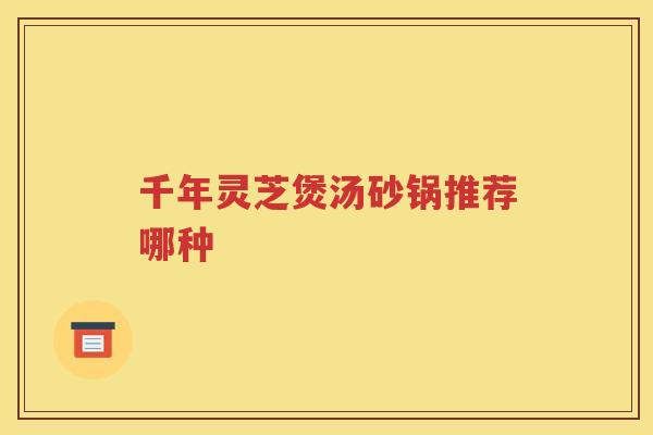千年灵芝煲汤砂锅推荐哪种