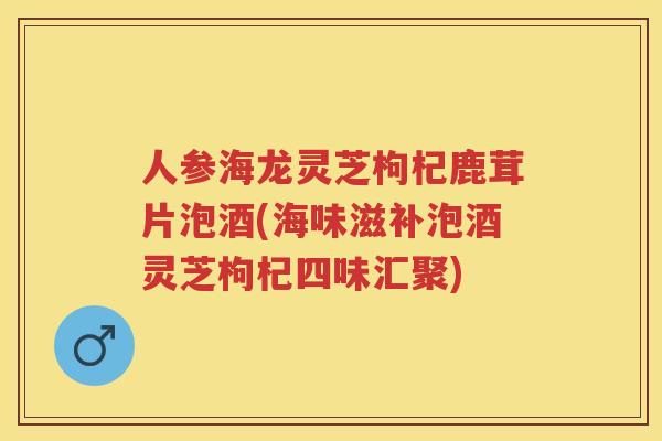 人参海龙灵芝枸杞鹿茸片泡酒(海味滋补泡酒灵芝枸杞四味汇聚)