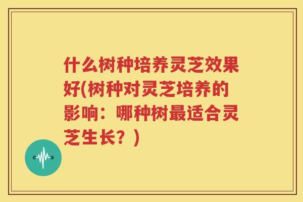 什么树种培养灵芝效果好(树种对灵芝培养的影响：哪种树适合灵芝生长？)