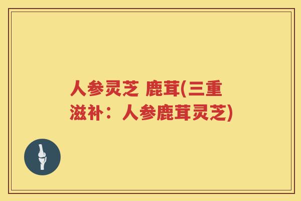 人参灵芝 鹿茸(三重滋补:人参鹿茸灵芝) 人参灵芝 鹿茸(三重滋补:人参鹿茸灵芝)