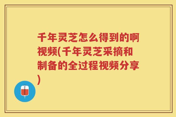 千年灵芝怎么得到的啊视频(千年灵芝采摘和制备的全过程视频分享)