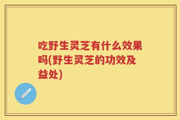 吃野生灵芝有什么效果吗(野生灵芝的功效及益处)