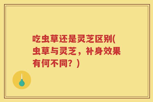 吃虫草还是灵芝区别(虫草与灵芝，补身效果有何不同？)