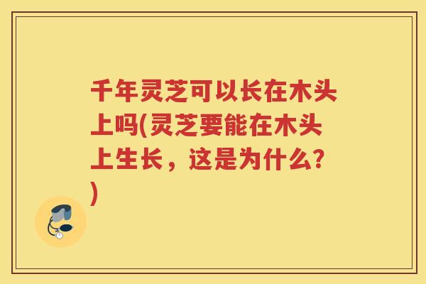 千年灵芝可以长在木头上吗(灵芝要能在木头上生长，这是为什么？)