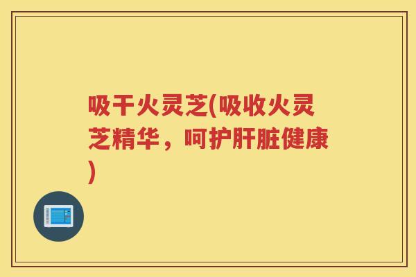 吸干火灵芝(吸收火灵芝精华，呵护健康)