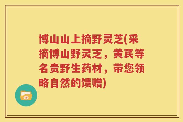 博山山上摘野灵芝(采摘博山野灵芝,黄芪等名贵野生药材,带您领略自然的馈赠) 博山山上摘野灵芝(采摘博山野灵芝,黄芪等名贵野生药材,带您领略自然的馈赠)