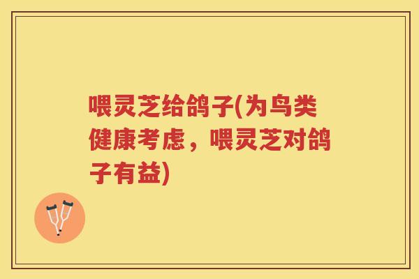 喂灵芝给鸽子(为鸟类健康考虑，喂灵芝对鸽子有益)