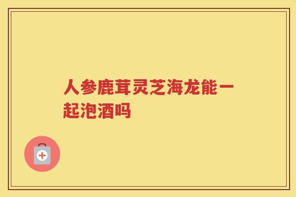 人参鹿茸灵芝海龙能一起泡酒吗