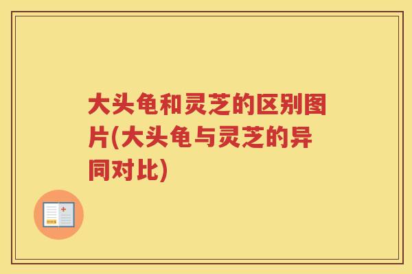 大头龟和灵芝的区别图片(大头龟与灵芝的异同对比)