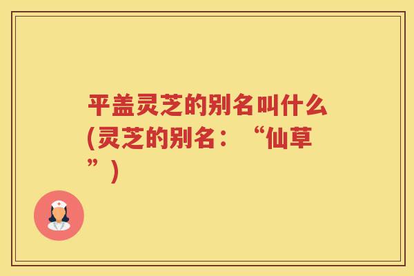 平盖灵芝的别名叫什么(灵芝的别名：“仙草”)